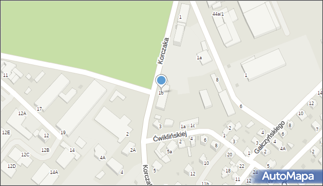 Mielec, Korczaka Janusza, 1b, mapa Mielca