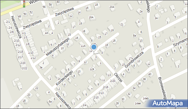 Mielec, Kordeckiego Augustyna, ks., 14, mapa Mielca
