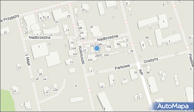 Mielno, Kościuszki Tadeusza, gen., 10c, mapa Mielno