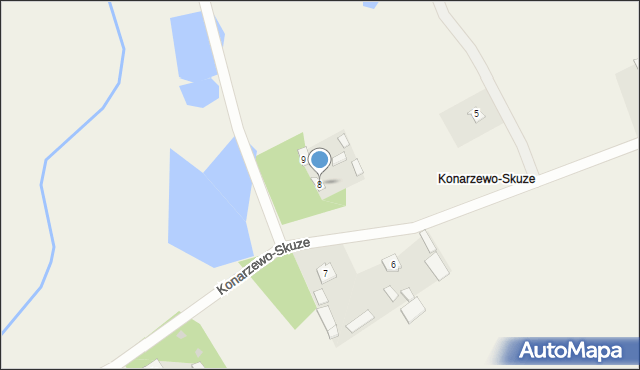 Mierniki, Konarzewo-Skuze, 8, mapa Mierniki