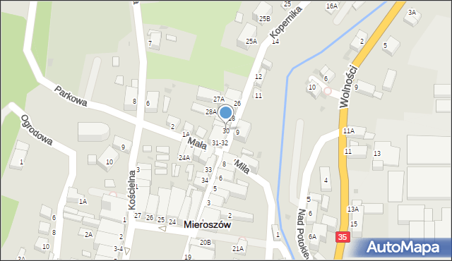 Mieroszów, Kopernika Mikołaja, 30, mapa Mieroszów