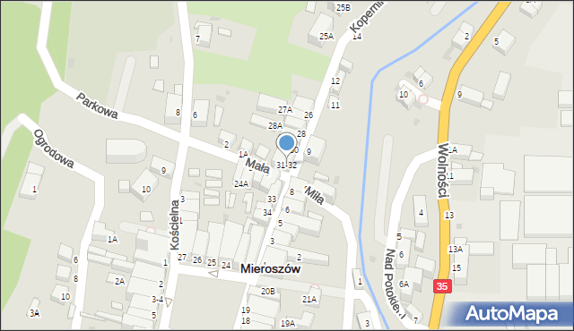 Mieroszów, Kopernika Mikołaja, 31-32, mapa Mieroszów