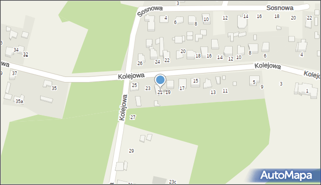 Mierzęcice, Kolejowa, 21, mapa Mierzęcice