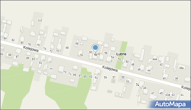 Mierzęcice, Kolejowa, 58, mapa Mierzęcice