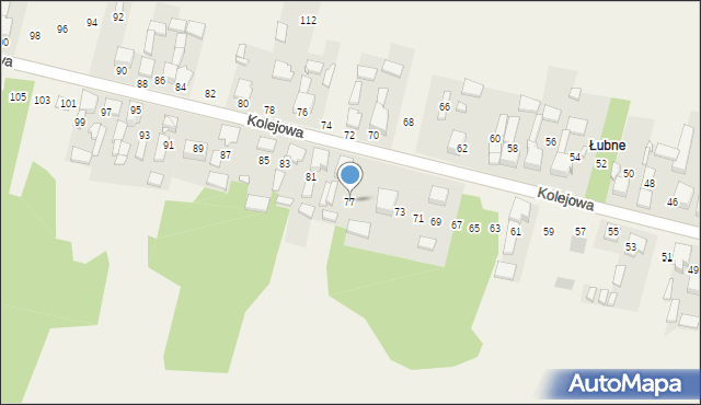 Mierzęcice, Kolejowa, 77, mapa Mierzęcice