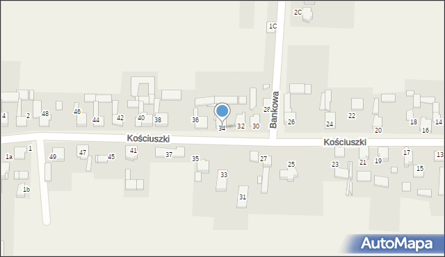 Mierzęcice, Kościuszki Tadeusza, gen., 34, mapa Mierzęcice