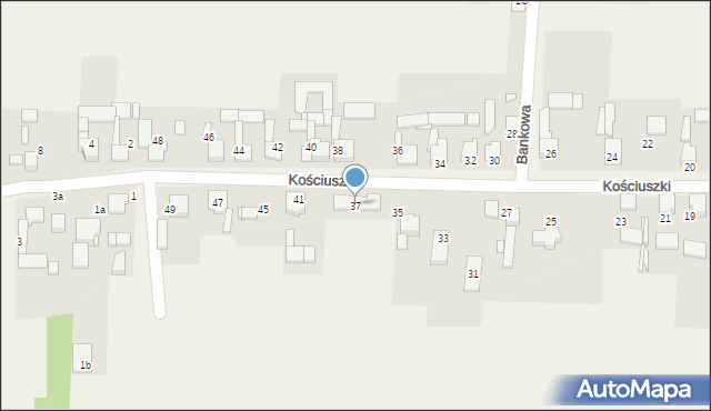 Mierzęcice, Kościuszki Tadeusza, gen., 37, mapa Mierzęcice