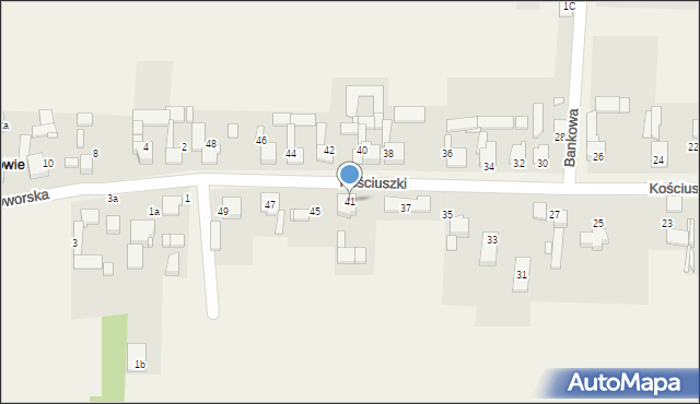 Mierzęcice, Kościuszki Tadeusza, gen., 41, mapa Mierzęcice