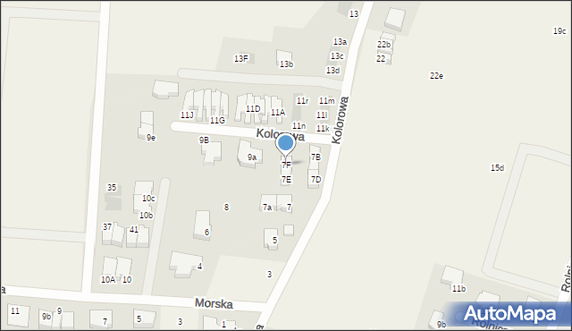 Mierzyn, Kolorowa, 7F, mapa Mierzyn