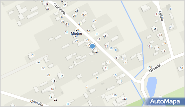 Miętne, Kościelna, 17a, mapa Miętne