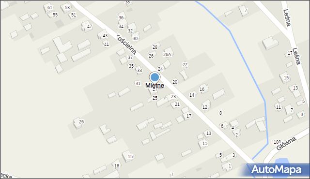 Miętne, Kościelna, 27, mapa Miętne