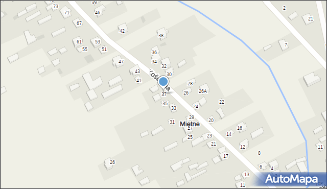 Miętne, Kościelna, 37, mapa Miętne