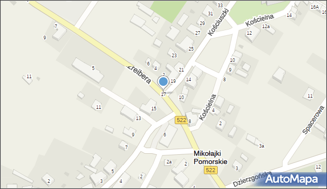 Mikołajki Pomorskie, Kościuszki Tadeusza, gen., 17, mapa Mikołajki Pomorskie