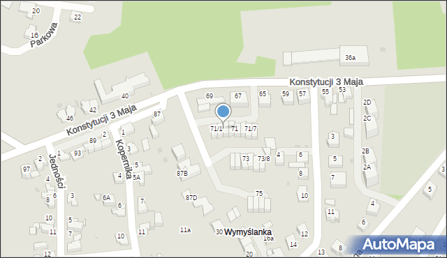 Mikołów, Konstytucji 3 Maja, 71/2, mapa Mikołów