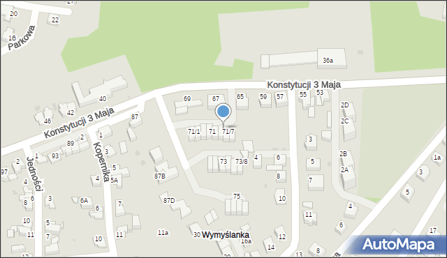 Mikołów, Konstytucji 3 Maja, 71/6, mapa Mikołów