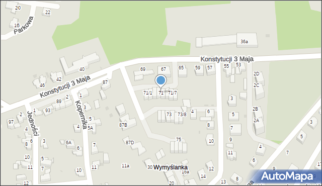Mikołów, Konstytucji 3 Maja, 71, mapa Mikołów
