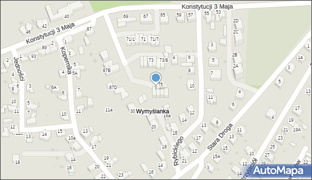 Mikołów, Konstytucji 3 Maja, 75/1, mapa Mikołów