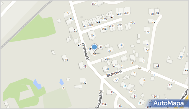 Mikołów, Kościuszki Tadeusza, gen., 36, mapa Mikołów