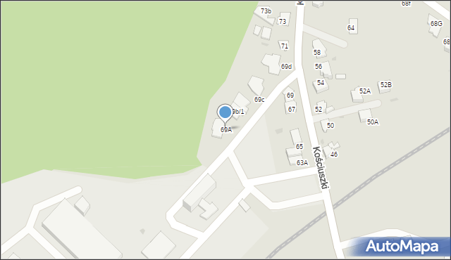 Mikołów, Kościuszki Tadeusza, gen., 69A, mapa Mikołów