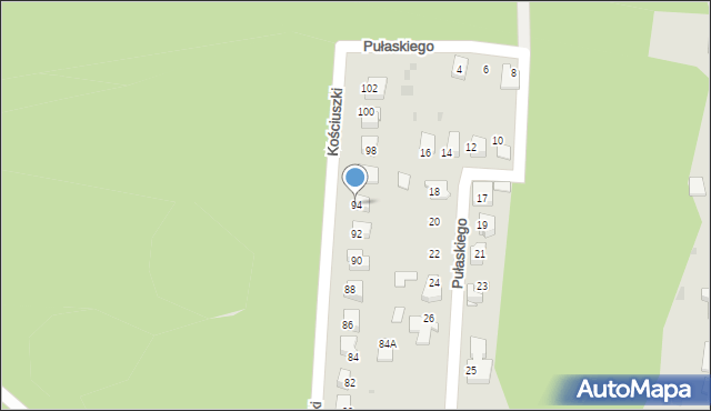 Mikołów, Kościuszki Tadeusza, gen., 94, mapa Mikołów