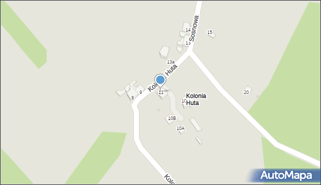 Mikołów, Kolonia Huta, 11, mapa Mikołów