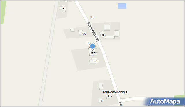 Milejów, Konopnickiej Marii, 37E, mapa Milejów