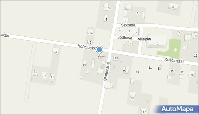 Milejów, Kościuszki Tadeusza, gen., 21, mapa Milejów