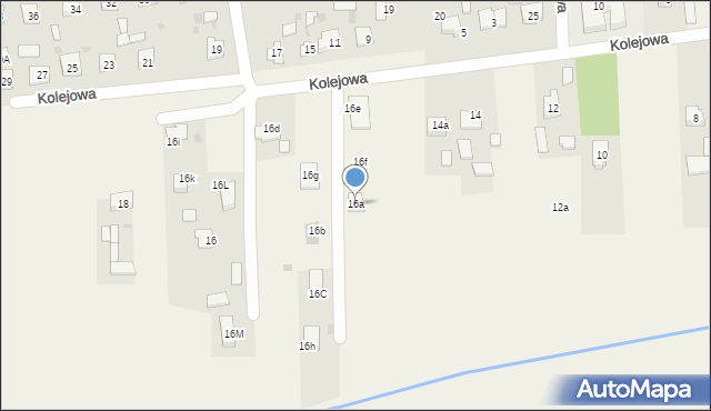 Milejów-Osada, Kolejowa, 16a, mapa Milejów-Osada