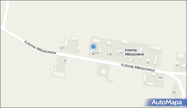 Miłoszowice, Kolonia Miłoszowice, 18, mapa Miłoszowice