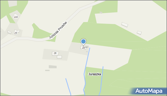 Milówka, Kolonia Prusów, 43, mapa Milówka