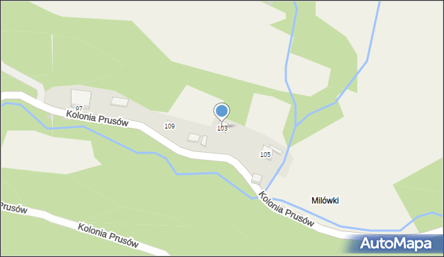 Milówka, Kolonia Prusów, 55, mapa Milówka