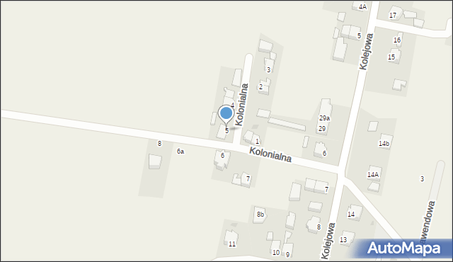 Minkowice Oławskie, Kolonialna, 5, mapa Minkowice Oławskie