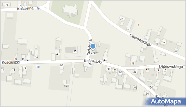 Minkowice Oławskie, Kościuszki Tadeusza, gen., 47A, mapa Minkowice Oławskie