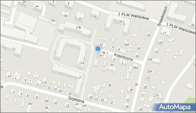 Mińsk Mazowiecki, Kosmiczna, 2, mapa Mińsk Mazowiecki