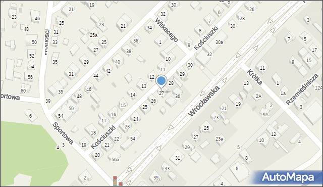 Mirków, Kościuszki Tadeusza, gen., 27, mapa Mirków