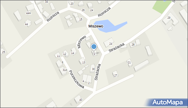 Miszewo, Kowala, 1, mapa Miszewo