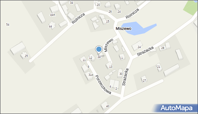 Miszewo, Kowala, 14, mapa Miszewo