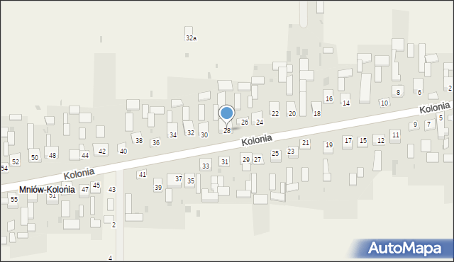 Mniów, Kolonia, 28, mapa Mniów