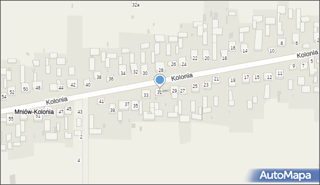 Mniów, Kolonia, 31, mapa Mniów