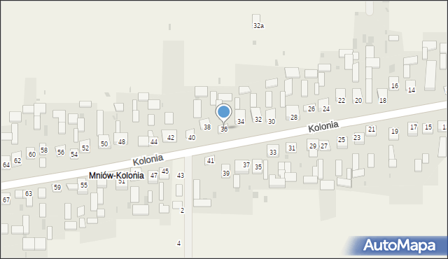 Mniów, Kolonia, 36, mapa Mniów