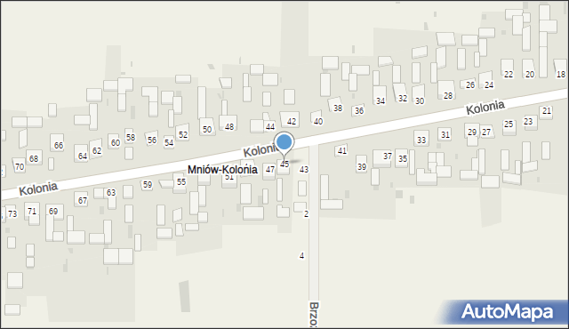 Mniów, Kolonia, 45, mapa Mniów