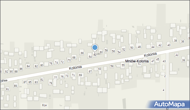 Mniów, Kolonia, 62, mapa Mniów