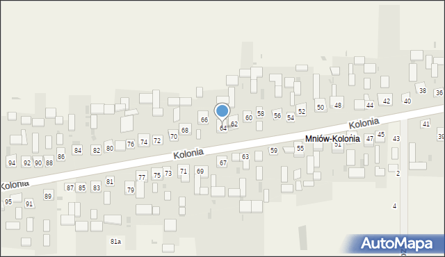 Mniów, Kolonia, 64, mapa Mniów