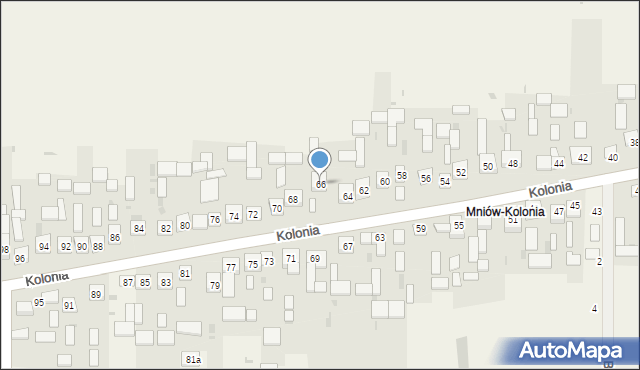 Mniów, Kolonia, 66, mapa Mniów