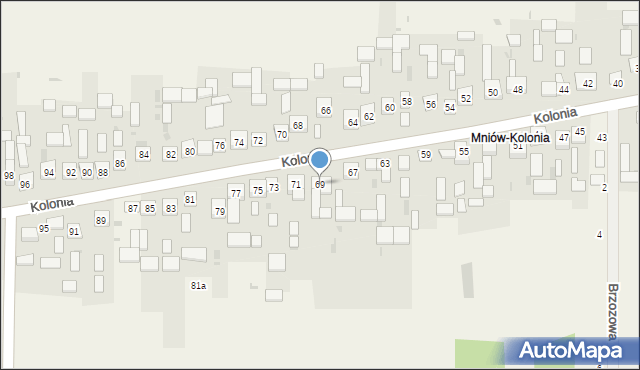 Mniów, Kolonia, 69, mapa Mniów