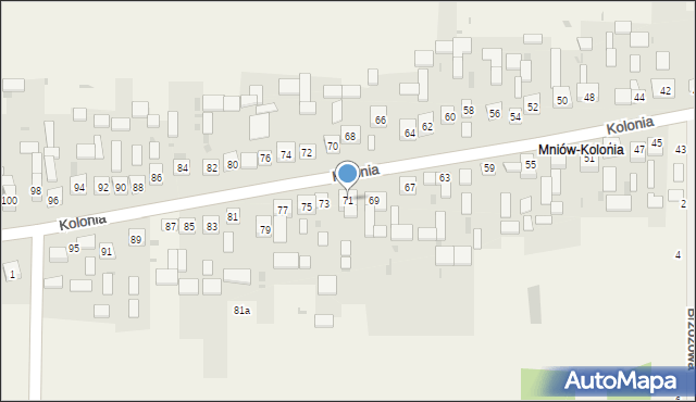 Mniów, Kolonia, 71, mapa Mniów