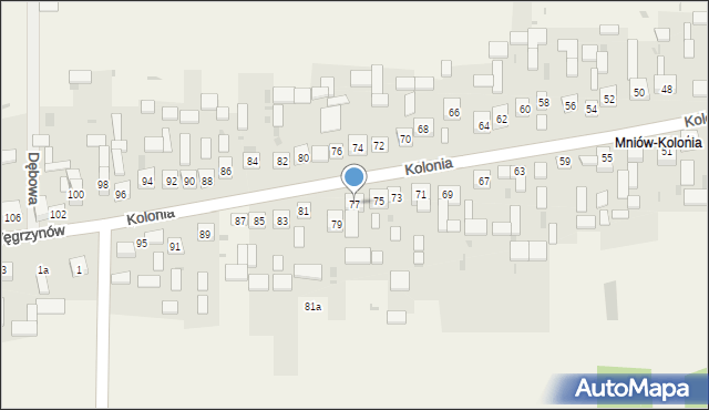 Mniów, Kolonia, 77, mapa Mniów