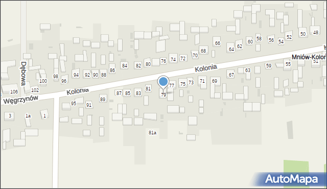 Mniów, Kolonia, 79, mapa Mniów