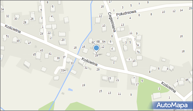 Modlnica, Kościelna, 14, mapa Modlnica