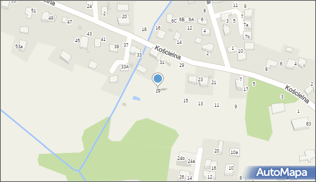 Modlnica, Kościelna, 19, mapa Modlnica